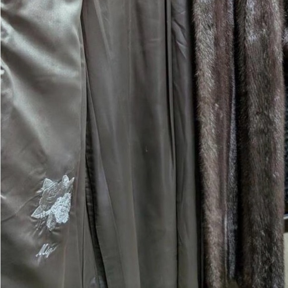 Grayish Brown Mink Fur Coat - Picture 7 of 7